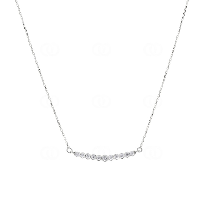 Collier avec pendentif or gris 750/18 ct avec diamant 0.21 ct H/si - NO3WG