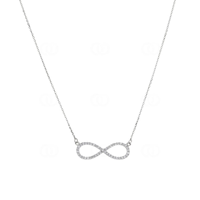 Necklace 750/18 K White Gold Infinity with Diamond 0.24 ct H/si - NO2WG