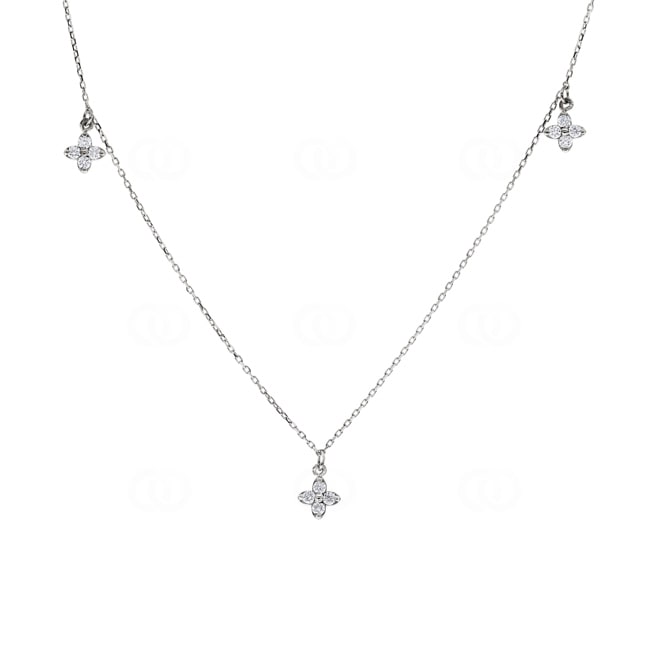 Necklace with Pendant 750/18 K White Gold with Diamond 0.24 ct H/si - NO14WG