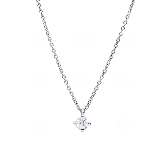 Necklace 750/18 K White Gold with Diamond 0.25 ct H/si in 4 Prongs - CGAN001-025-WG