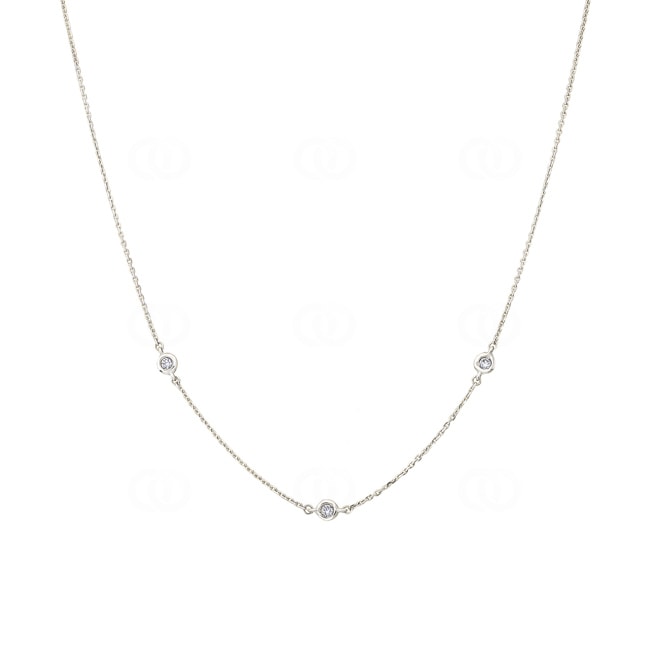 Collier avec pendentif or gris 750/18 ct avec diamants 0.08 ct H/si by CHRISTIAN - CO-040874-4-WG