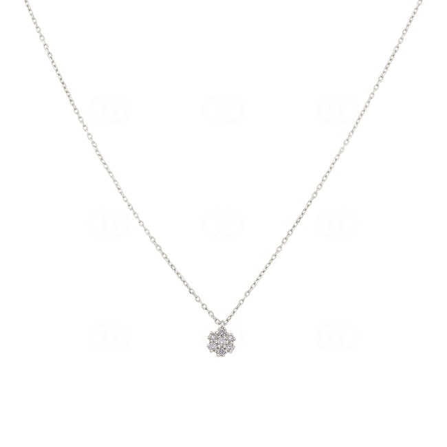 Collier avec pendentif or gris 750/18 ct avec diamant 0.09 ct H/si - KE-15125-WG
