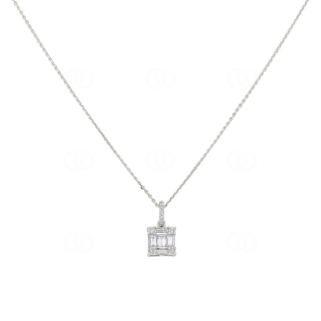 Collier mit Anhänger 750/18 K Weissgold  mit Diamanten 0.21 ct H/si Collier mit Anhänger 750/18 K Weissgold  mit Diamanten 0.21 ct H/si - AN-097497-WG