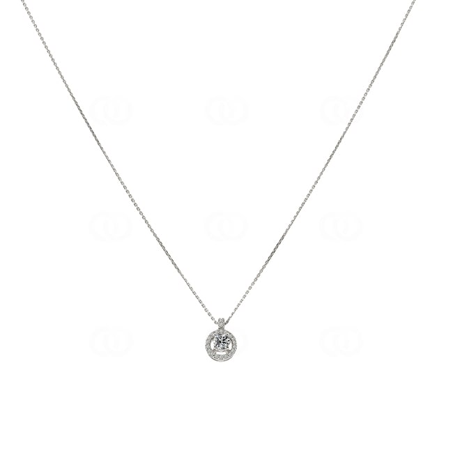 Collier mit Anhänger 750/18 K Weissgold mit Diamanten 0.22 ct H/si - AN-096888-WG