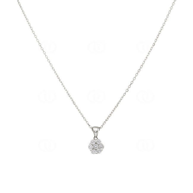 Necklace with Pendant 750/18 K White Gold with Diamonds 0.23 ct H/si - KE-003A-WG