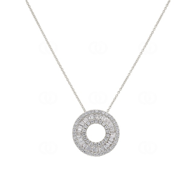 Collier avec pendentif or gris 750/18 ct avec diamants 0.84 ct H/si - KE-118345-WG