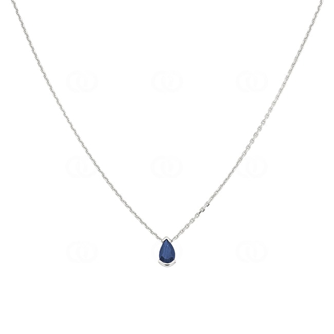 Necklace with Pendant 750/18 K White Gold with Sapphire - 3.7151.S1