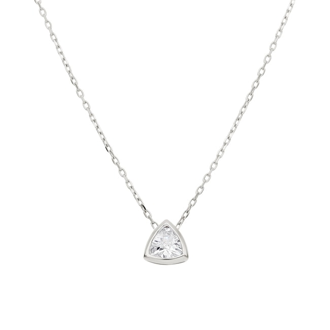 Collier avec pendentif or gris 750/18 ct avec zircone - PP5061-1-WG
