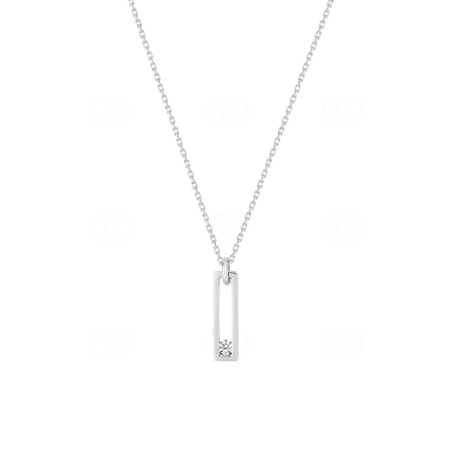 Collier mit Anhänger 750/18 K Weissgold mit Zirkonia - 3.7185.Z1