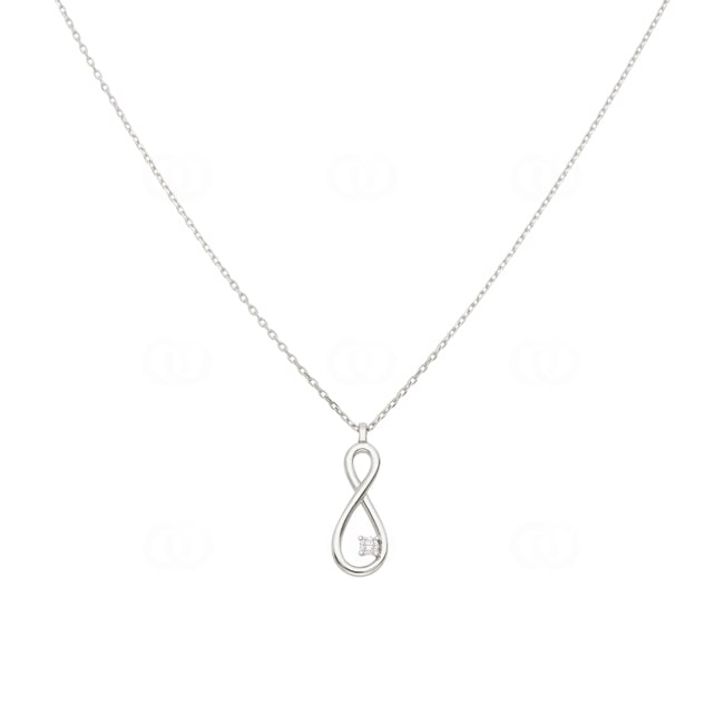 Collier mit Anhänger 750/18 K Weissgold Infinity mit Zirkonia - 3.7137.Z1