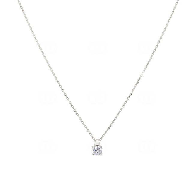 Necklace with Pendant 750/18 K White Gold with Cubic Zirconia Ø 3.5mm - 3.3025.Z1-42
