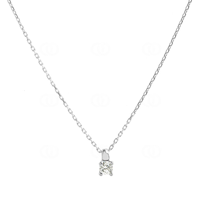 Necklace with Pendant 750/18 K White Gold with Cubic Zirconia Ø 3mm - 3.3024.Z1-42
