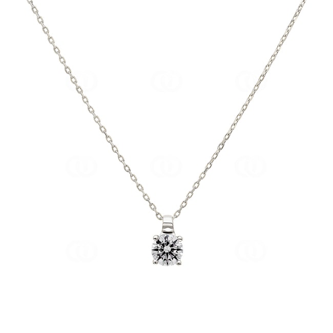 Collier mit Anhänger 750/18 K Weissgold mit Zirkonia Ø 4.5mm - 3.3026.Z1-42