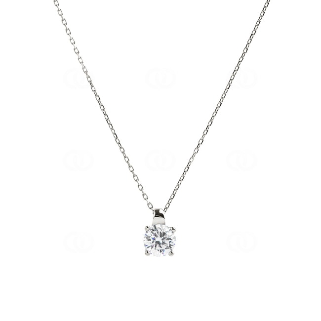 Collier mit Anhänger 750/18 K Weissgold mit Zirkonia Ø 5.5mm - 3.3027.Z1-42