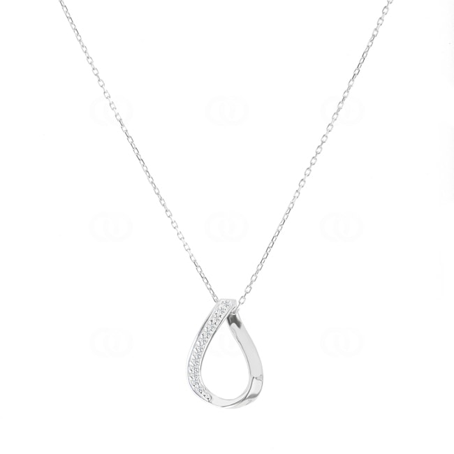 Necklace 750/18 K White Gold Drop with Cubic Zirconia - 3.3079.Z1-42