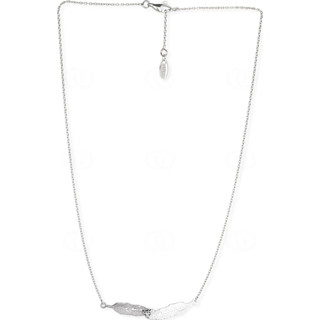 Collier argent 925 rhodié Plumes 42cm - 302730