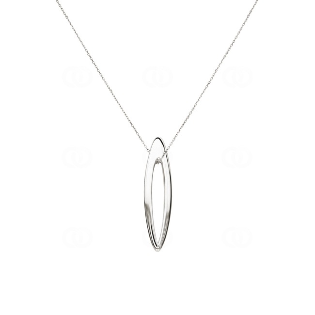Collier argent 925 rhodié & electroformée 42cm - 302704