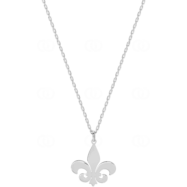 Necklace 925 Silver rhodium-plated Fleur-de-lis 42cm - 332255