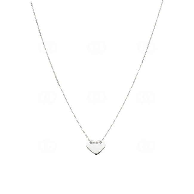 Collier argent 925 rhodié Cœur 42cm - 332080