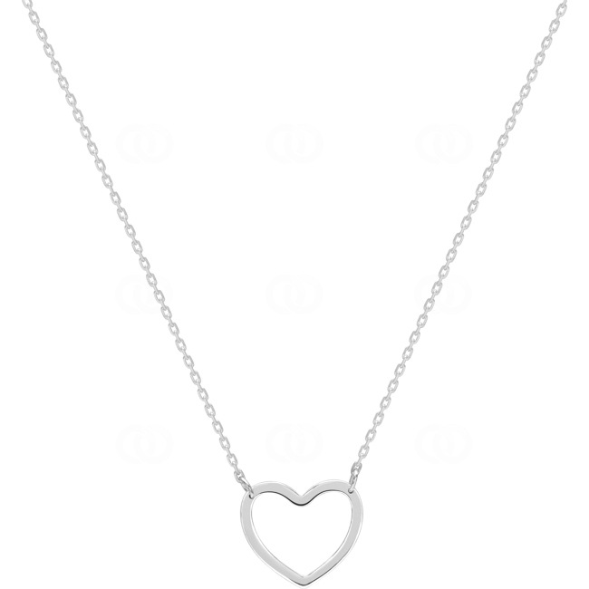 Collier argent 925 rhodié Cœur 42cm - 301971C