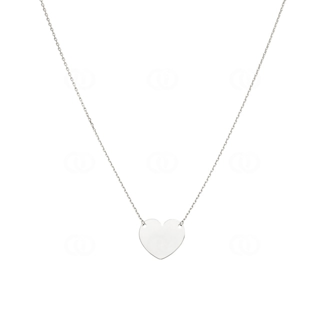 Collier argent 925 rhodié Cœur 42cm - 332309