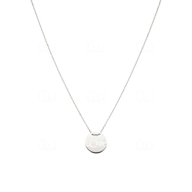 Necklace with Pendant 925 Silver rhodium-plated 42cm, Love - 302810