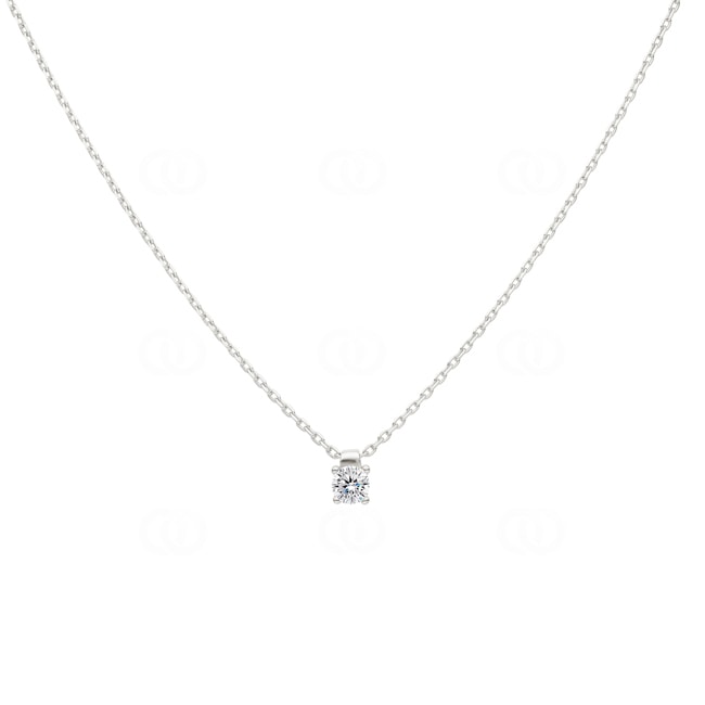 Necklace with Pendant 925 Silver rhodium-plated with Cubic Zirconia 4 Prongs Ø 4.25mm - 332159.1