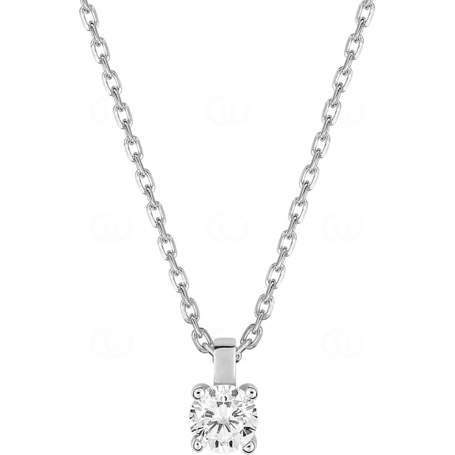 Necklace with Pendant 925 Silver rhodium-plated with Cubic Zirconia 4 Prongs Ø 4.5mm - ASCE06Z40
