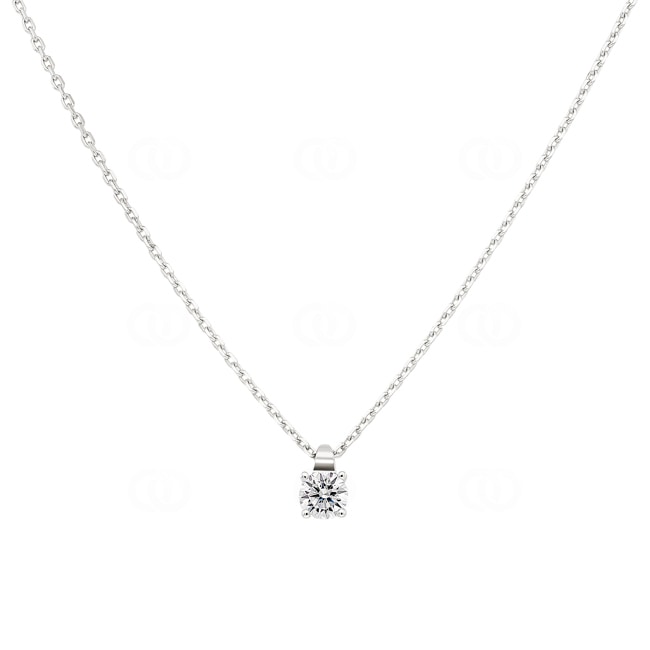 Necklace with Pendant 925 Silver rhodium-plated with Cubic Zirconia 4 Prongs Ø 4.75mm - 332160.1