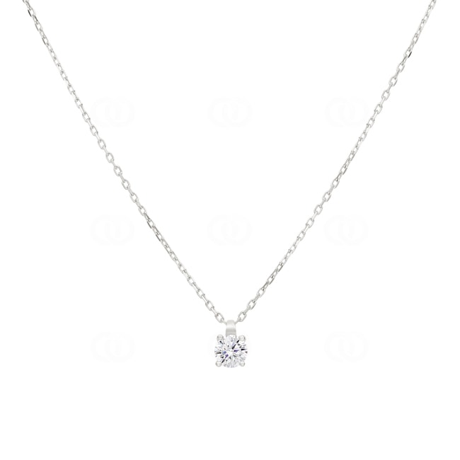 Necklace with Pendant 925 Silver rhodium-plated with Cubic Zirconia 4 Prongs Ø 5.5mm - 332102.1