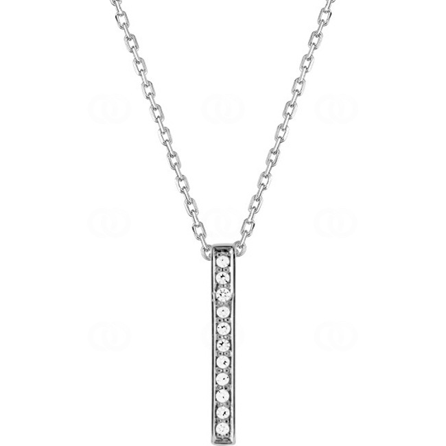Collier Argent 925 rhodié avec zircones 43cm - 332016.1