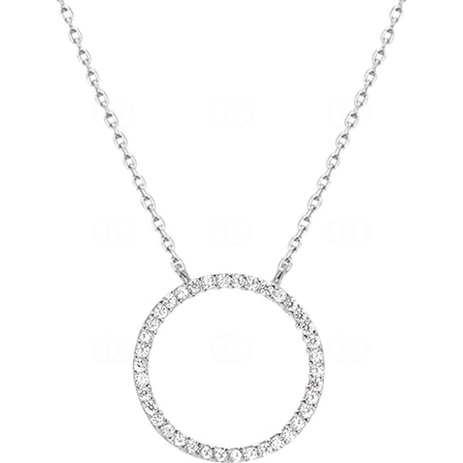 Necklace with Pendant 925 Silver rhodium-plated with Cubic Zirconia 43cm - 302697.1