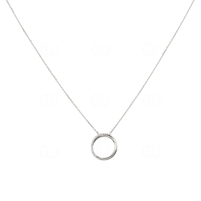 Collier Argent 925 rhodié avec zircones 43cm - ACA132Z40