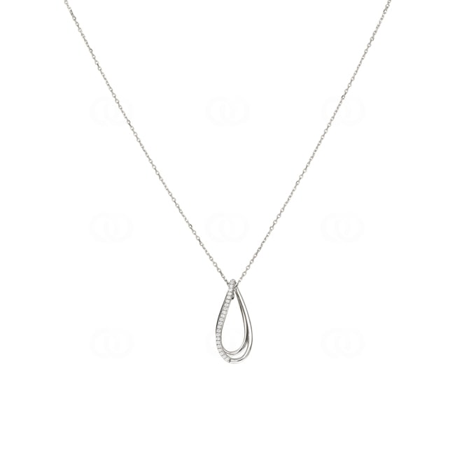 Collier Argent 925 rhodié avec zircones 43cm - ACA133Z40