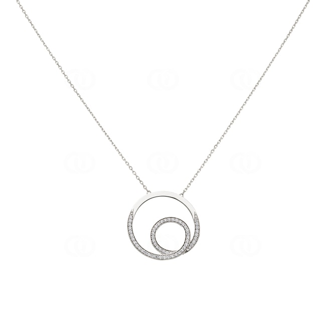Collier mit Anhänger 925 Silber rhodiniert mit Zirkonia 43cm - S10.55103