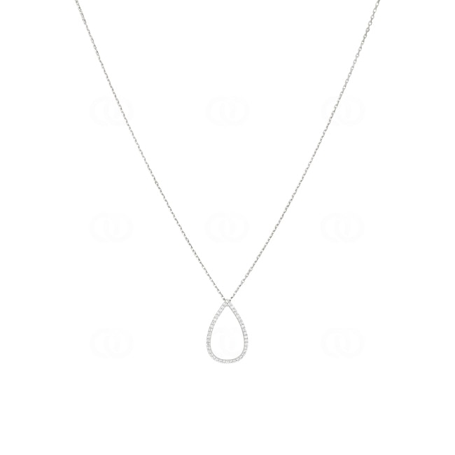 Collier mit Anhänger 925 Silber rhodiniert mit Zirkonia 43cm - S10.55107