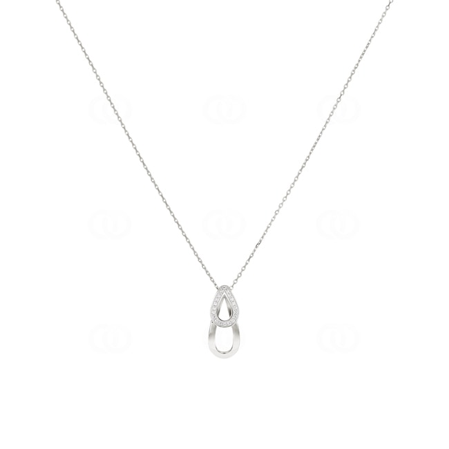 Necklace with Pendant 925 Silver rhodium-plated with Cubic Zirconia 43cm - S10.55126