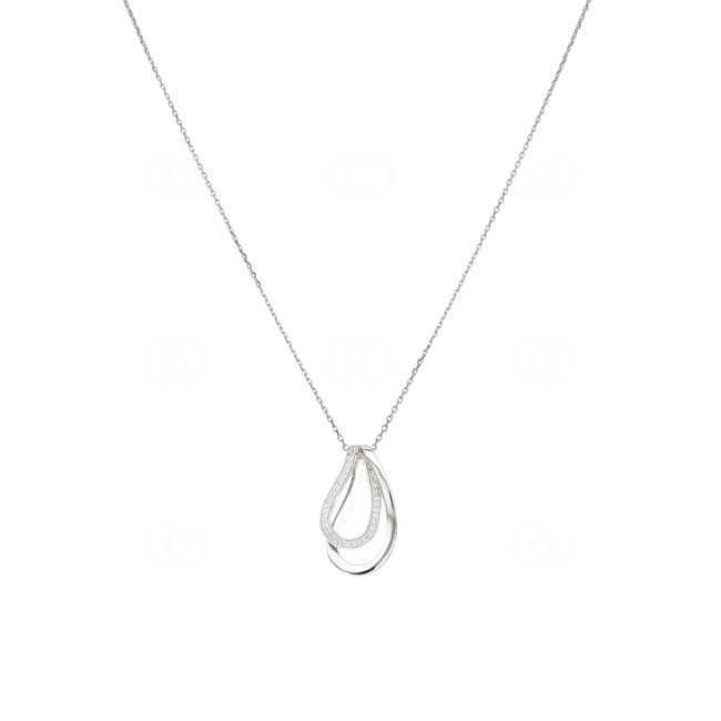 Collier mit Anhänger 925 Silber rhodiniert mit Zirkonia 43cm - S10.55129