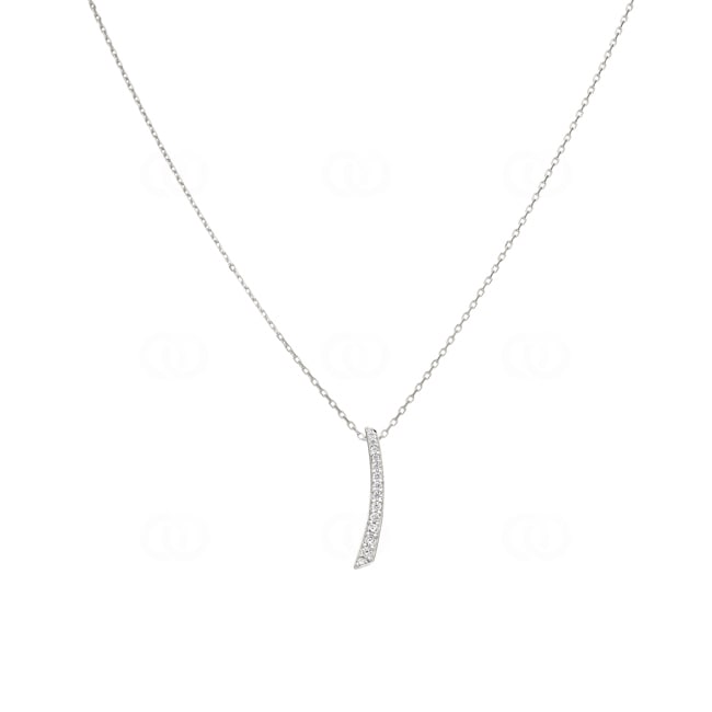 Collier mit Anhänger 925 Silber rhodiniert mit Zirkonia 43cm - 332203.1