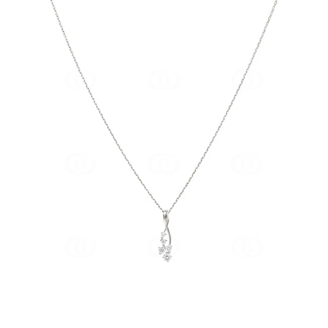 Collier Argent 925 rhodié avec zircones 43cm - 332208.1