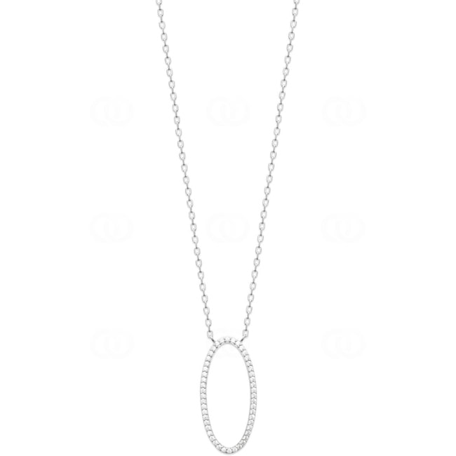 Collier mit Anhänger 925 Silber rhodiniert mit Zirkonia 45cm - KE-873448-45