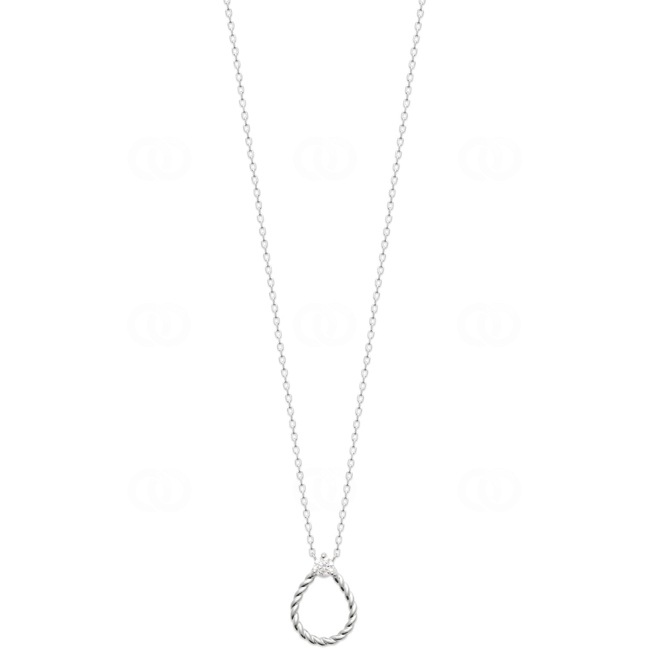 Necklace with Pendant 925 Silver rhodium-plated with Cubic Zirconia - KE-873442-925