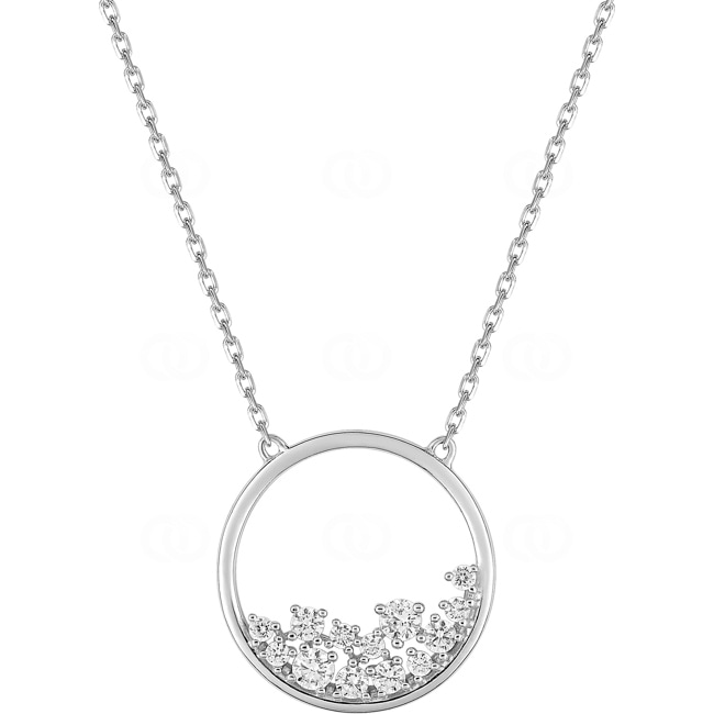 Necklace with Pendant 925 Silver rhodium-plated with Cubic Zirconia 43cm - ACA157Z40