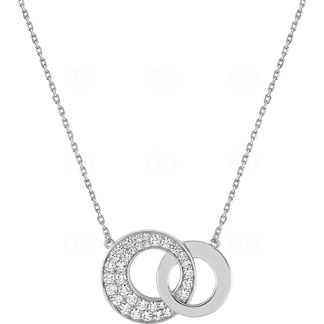 Necklace with Pendant 925 Silver rhodium-plated with Cubic Zirconia 43cm - ACA219Z42