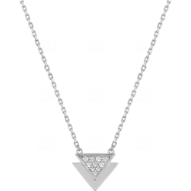 Collier mit Anhänger 925 Silber rhodiniert mit Zirkonia pavé 43cm - ACA258Z40