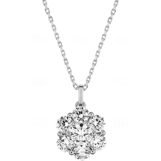 Collier mit Anhänger 925 Silber rhodiniert mit Zirkonia pavé 43cm - S10.55120