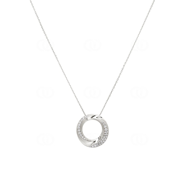 Necklace with Pendant 925 Silver rhodium-plated with Cubic Zirconia 43cm - 332286.1
