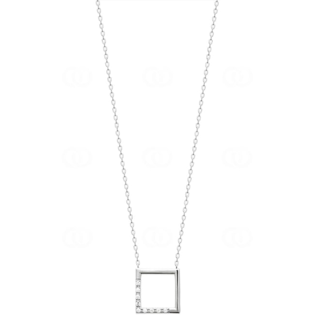 Collier 925 Silber rhodiniert mit Zirkonia - KE-873461-925