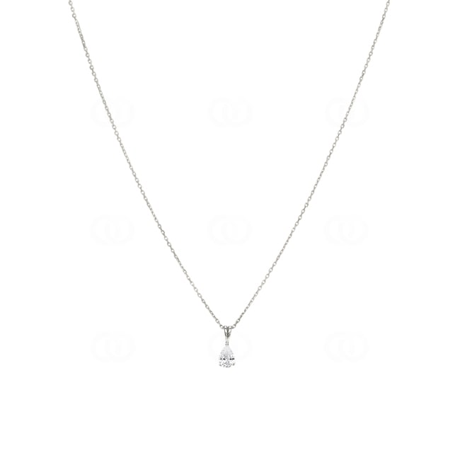Collier Argent 925 rhodié avec zircone poire 43cm - 332207.1