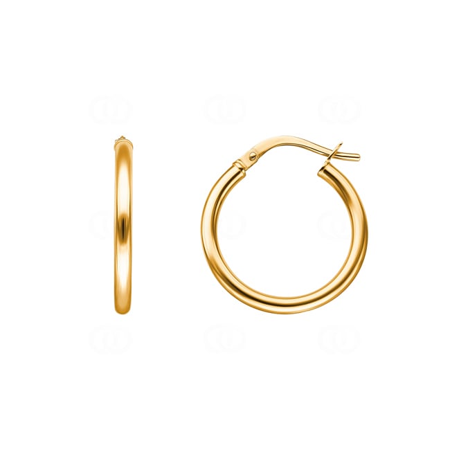 Hoop Earrings 375/9 K Yellow Gold 2.0mm Ø 15mm - 650067.4